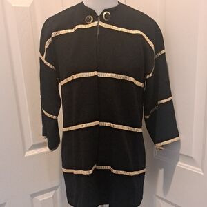 St. John By Marie Gray  Black and Gold Knit Evening Jacket Sz 2